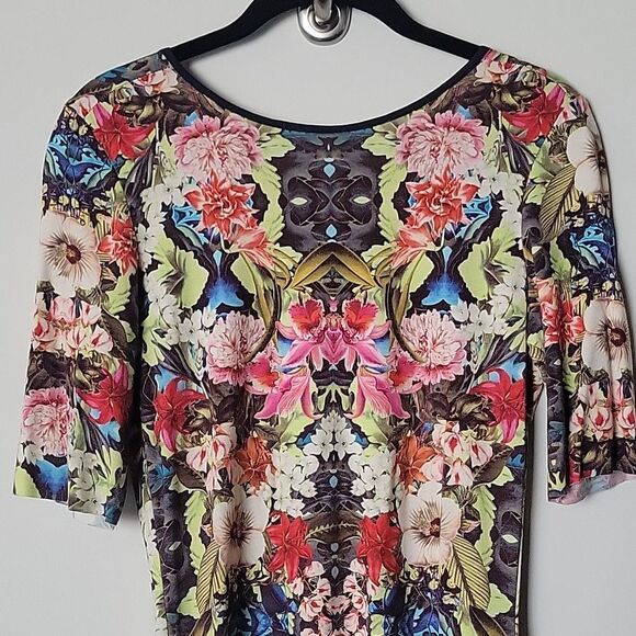 NEW Sam Lavi Nola Bodycon Dress XS Floral Print Midi Sexy Midi Coquette Boho - Picture 4 of 12